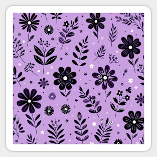 Purple Floral Sticker